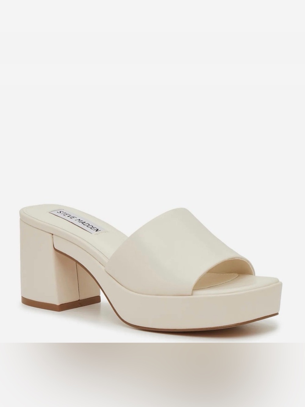 Steve Madden Cream Platform Mule Sandals